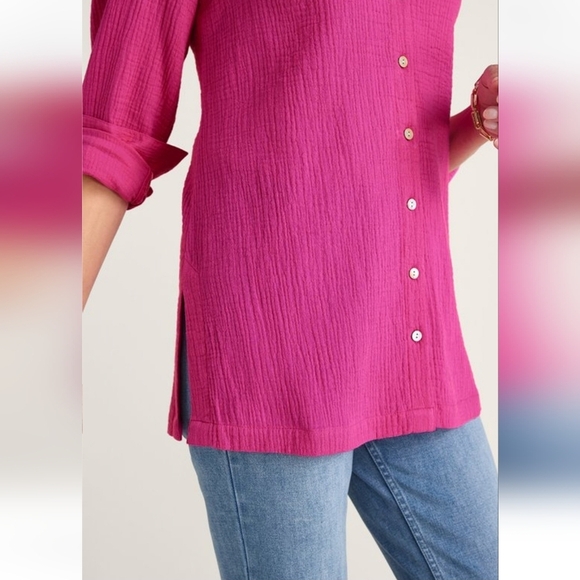NWOT SOFT SURROUNDINGS PINK ESCAMBIA GAUZE TUNIC SHIRT SZ 3X - Picture 8 of 12